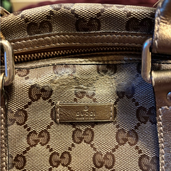 ❤️Gucci AuthenticVintage GG Crystal Gold Medium Joy Boston Bag - Picture 11 of 12